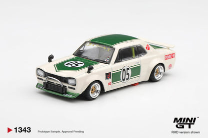 [Pre-Order] Mini GT Nissan Skyline LB-WORKS HAKOSUKA White Green MGT01343 1/64 Diecast
