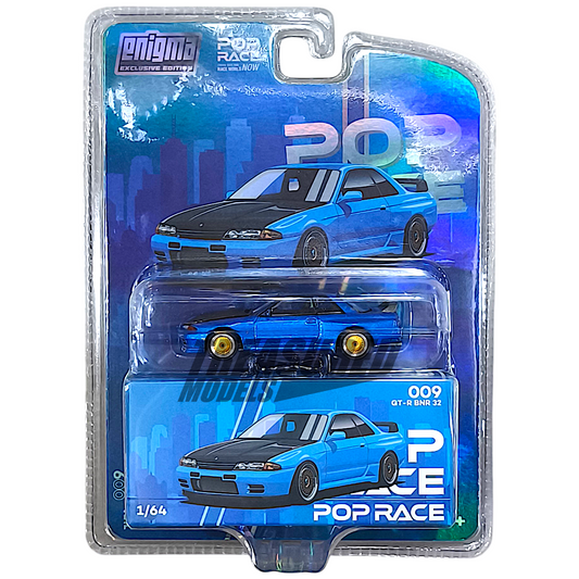 Pop Race CHASE Nissan Skyline R32 Bayside Blue Enigma Exclusive PRE009 1/64 Diecast
