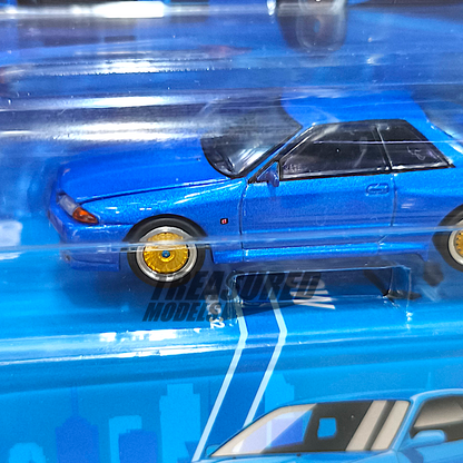 Pop Race Nissan Skyline R32 Bayside Blue Enigma Exclusive PRE009 1/64 Diecast
