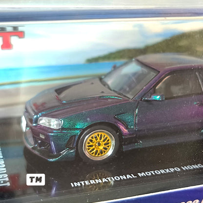 Inno64 Nissan Skyline R34 GT-T Purple Chameleon International MotorXpo Hong Kong 2022 Event Edition 1/64 Diecast