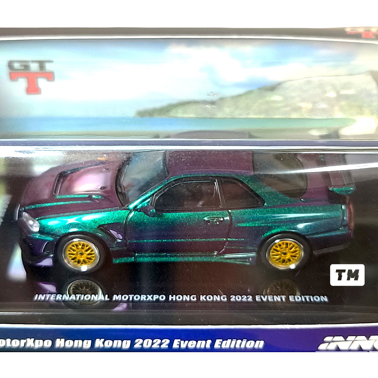 Inno64 Nissan Skyline R34 GT-T Purple Chameleon International MotorXpo Hong Kong 2022 Event Edition 1/64 Diecast