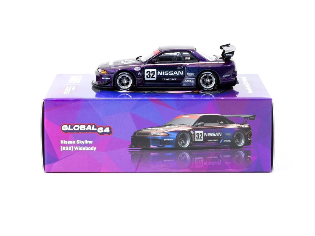 Tarmac Works Nissan Skyline (R32) Widebody Midnight Purple - Designed by Jon Sibal T64G-061-MP 1/64 Die Cast