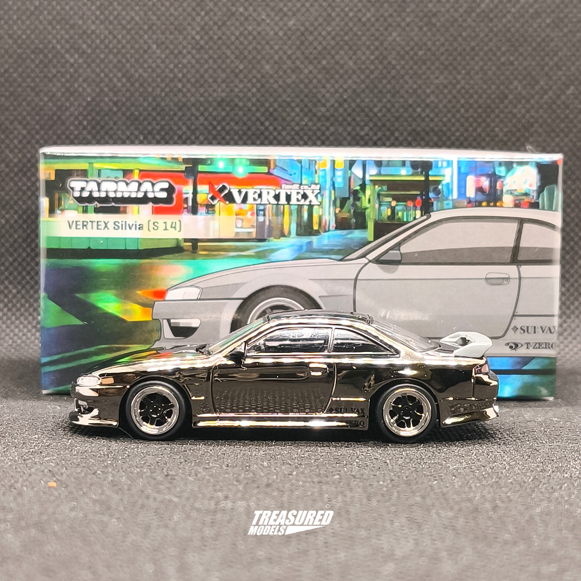 CHASE! Tarmac Works Nissan VERTEX Silvia S14 Black Chrome Chase