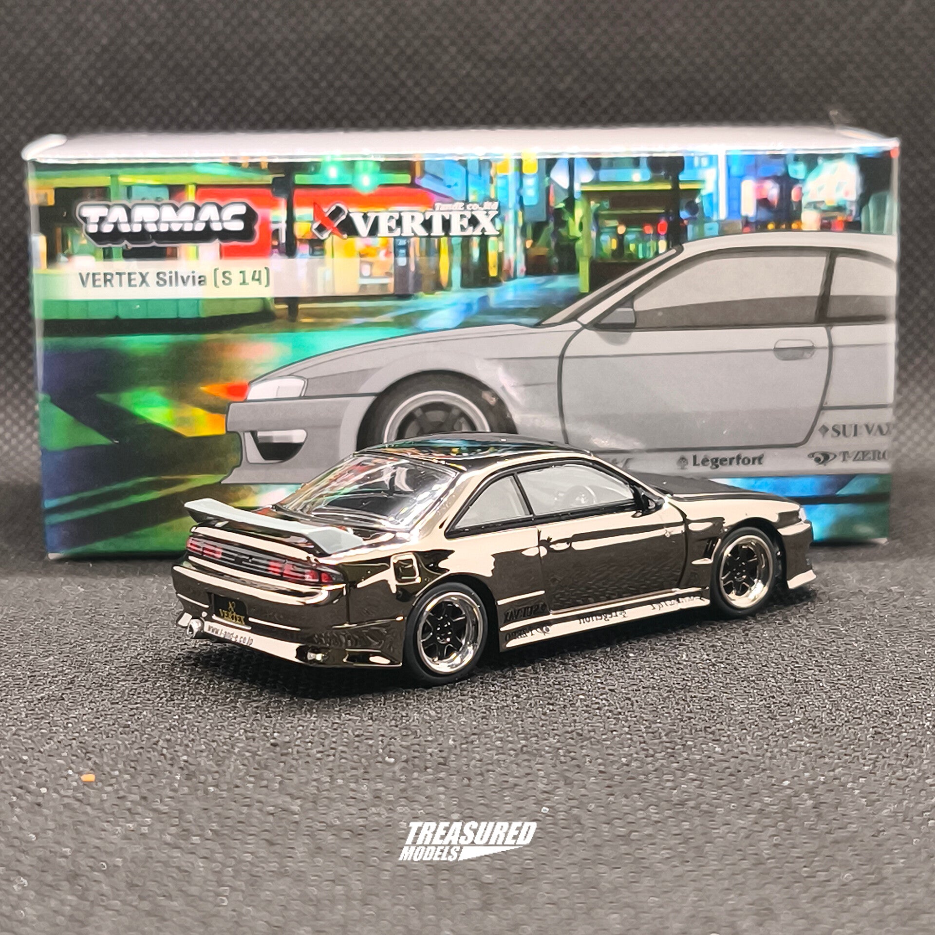 CHASE! Tarmac Works Nissan VERTEX Silvia S14 Black Chrome Chase