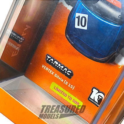 Tarmac Works Nissan Vertex Silvia S15 Tarmac Works 10th Anniversary Dinner Exclusive Chrome Blue 1/64 Diecast
