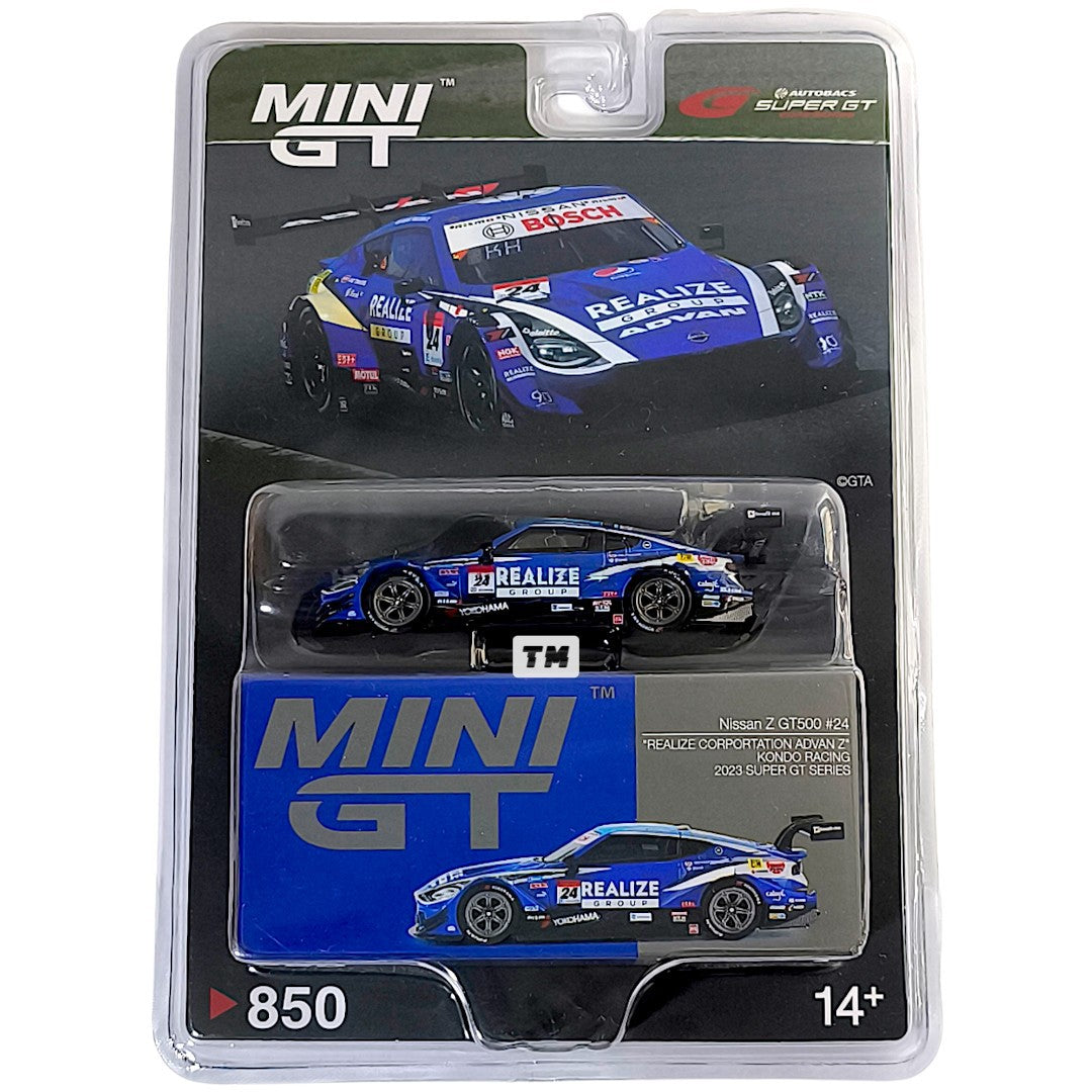 Mini GT Nissan Z GT500 24 REALIZE CORPORATION ADVAN Z KONDO RACING 2023 SUPER GT SERIES MGT00850 1/64 Diecast
