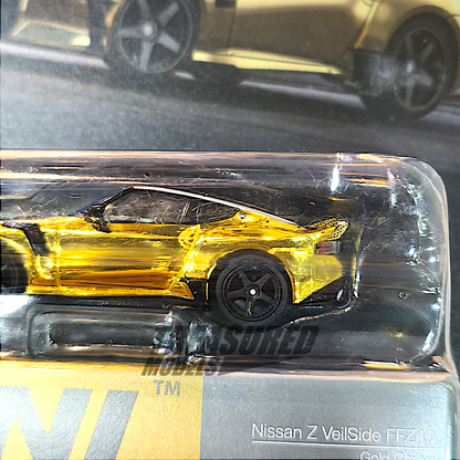 Mini GT Nissan Z VeilSide FFZ400 Gold Chrome Blister Packaging MGT00985 1/64 Diecast