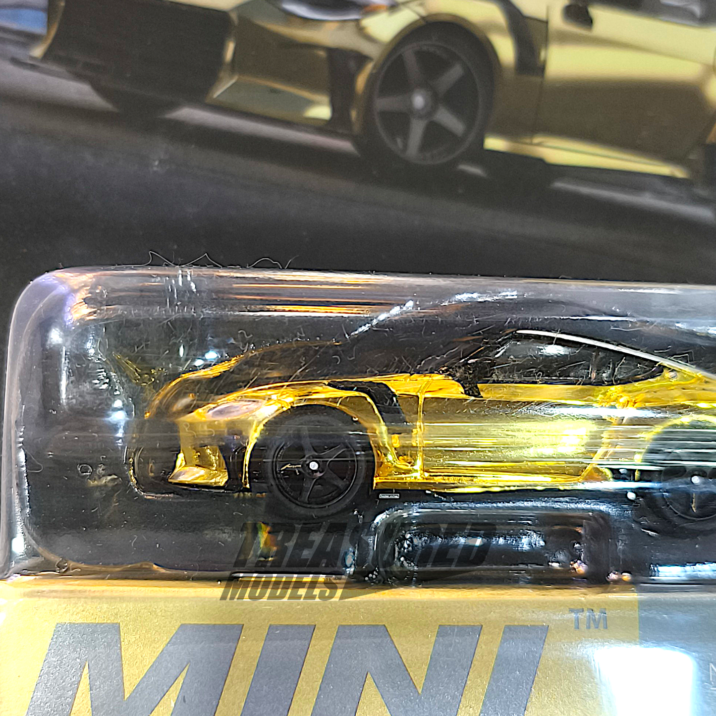 Mini GT Nissan Z VeilSide FFZ400 Gold Chrome Blister Packaging MGT00985 1/64 Diecast