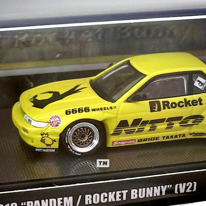 INNO64 Nissan Silvia S13 VZ Pandem Rocket Bunny Light Yellow IN64-S13V2-LIY 1/64 Diecast