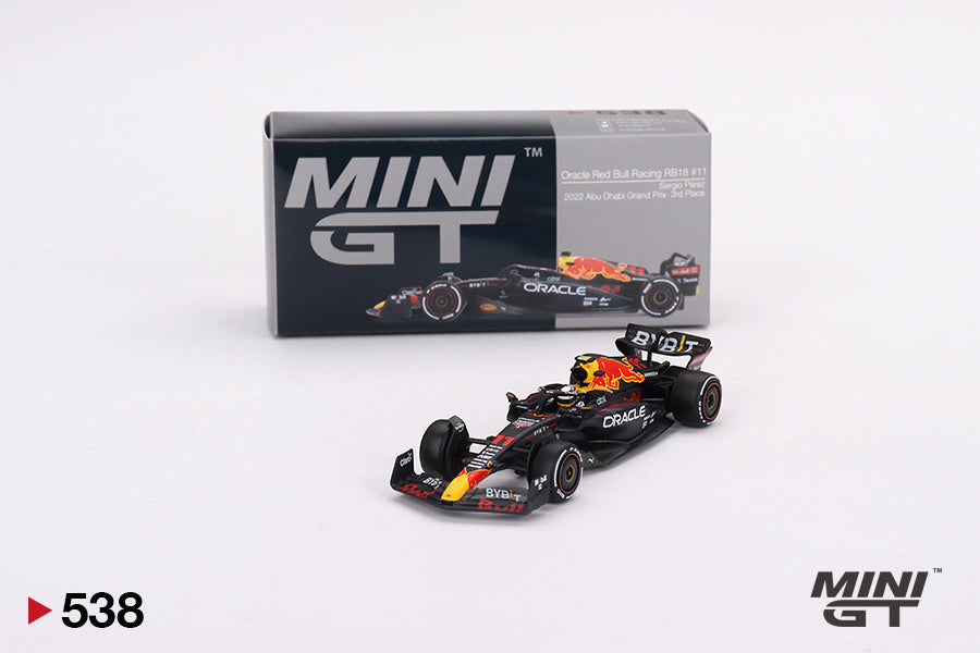 Mini GT Oracle Red Bull Racing RB18 #11 Sergio Pérez 2022 Abu Dhabi Grand Prix  3rd Place MGT00538 1/64 Diecast