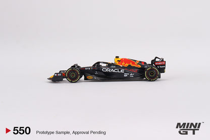 Mini GT Oracle Red Bull Racing RB18 #1 Max Verstappen 2022 Monaco Grand Prix 3rd Place MGT00550 1/64 Die Cast