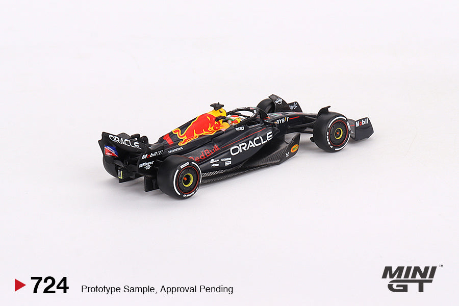 Mini GT Oracle Red Bull Racing RB19 #1 Max Verstappen 2023 F1 Bahrain GP Winner MGT00724 1/64 Diecast
