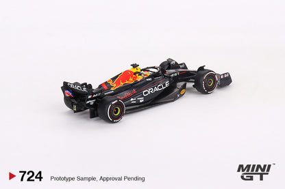 Mini GT Oracle Red Bull Racing RB19 #1 Max Verstappen 2023 F1 Bahrain GP Winner MGT00724 1/64 Diecast