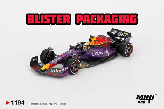 [Pre-Order] Mini GT Oracle Red Bull Racing RB19 #1 Max Verstappen 2023 F1 Las Vegas GP Winner Blister Packaging MGT01194BL 1/64 Diecast