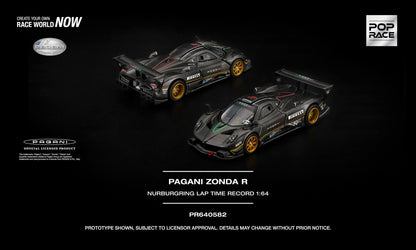 [Pre-Order] Pop Race PAGANI ZONDA R NURBURGRING LAP TIME RECORD PR640582 1/64 Diecast