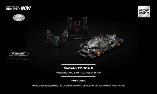 [Pre-Order] Pop Race PAGANI ZONDA R NURBURGRING LAP TIME RECORD PR640582 1/64 Diecast