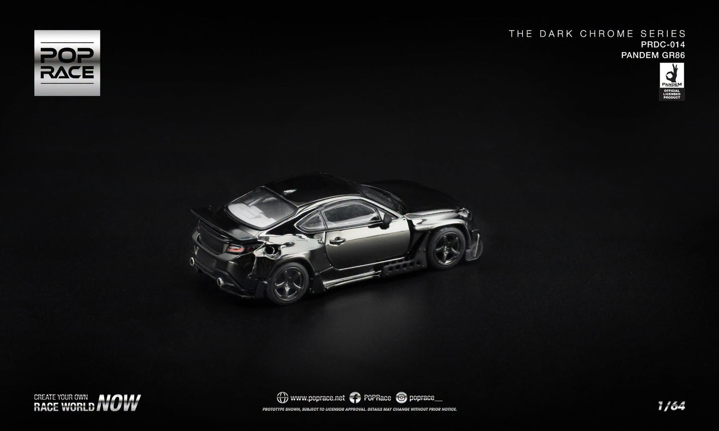 [Pre-Order] Pop Race PANDEM GR 86 - DARK CHROME PRDC014 1/64 Diecast