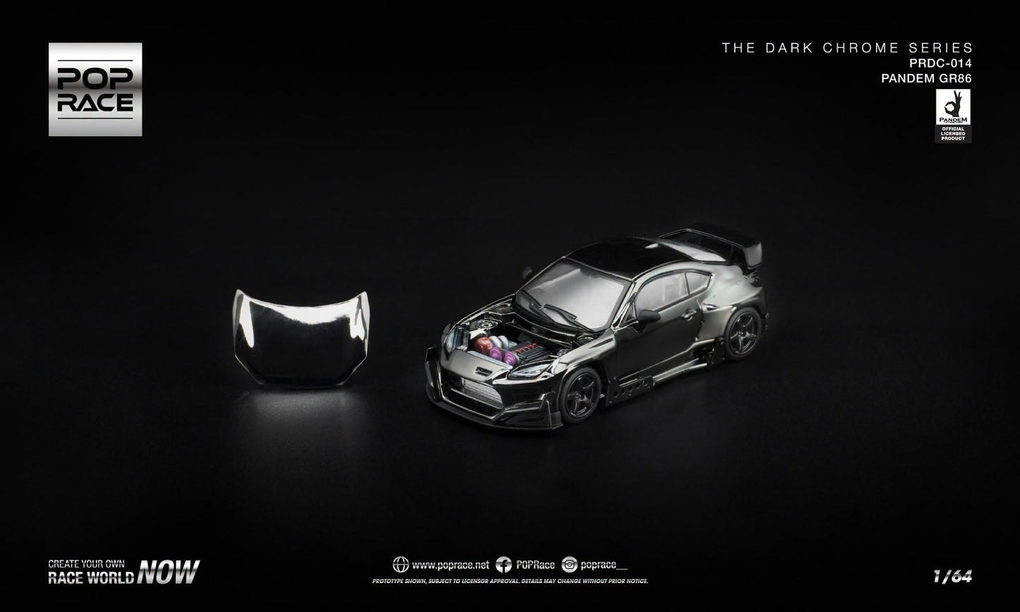 [Pre-Order] Pop Race PANDEM GR 86 - DARK CHROME PRDC014 1/64 Diecast