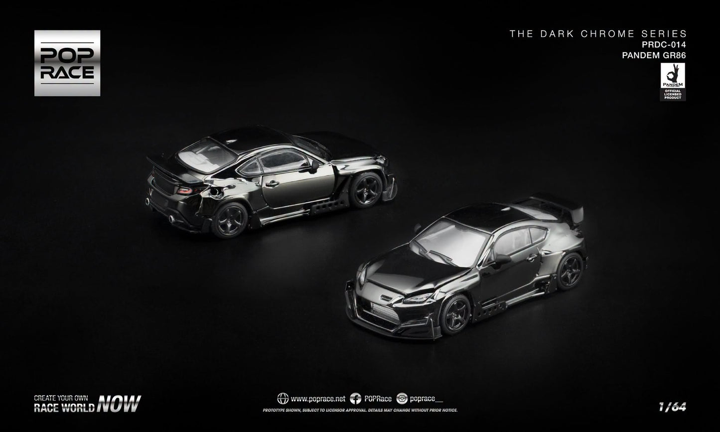 [Pre-Order] Pop Race PANDEM GR 86 - DARK CHROME PRDC014 1/64 Diecast