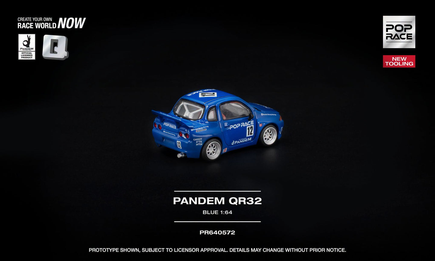 [Pre-Order] Pop Race PANDEM QR32 - BLUE PR640572 1/64 Diecast