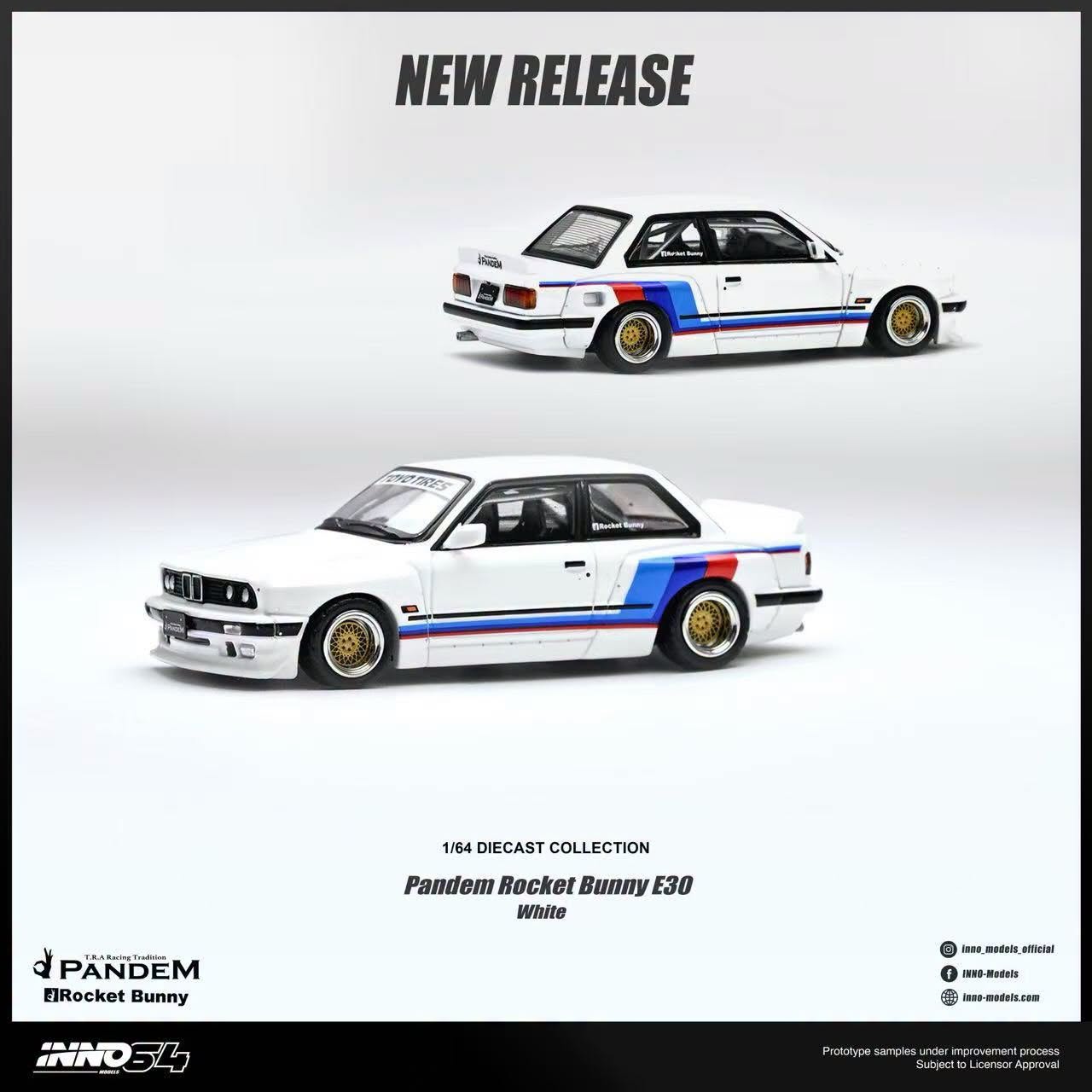 [Pre-Order] Inno64 PANDEM ROCKET BUNNY E30 White 1/64 Diecast