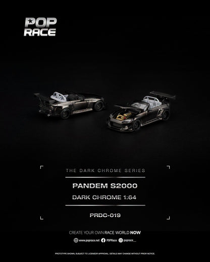 [PRE-ORDER] POP RACE PANDEM S2000 DARK CHROME PRDC019 1/64 Diecast