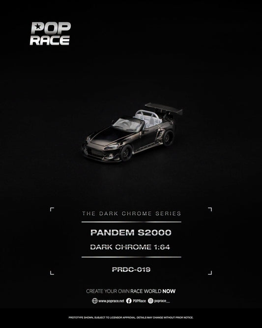 [PRE-ORDER] POP RACE PANDEM S2000 DARK CHROME PRDC019 1/64 Diecast