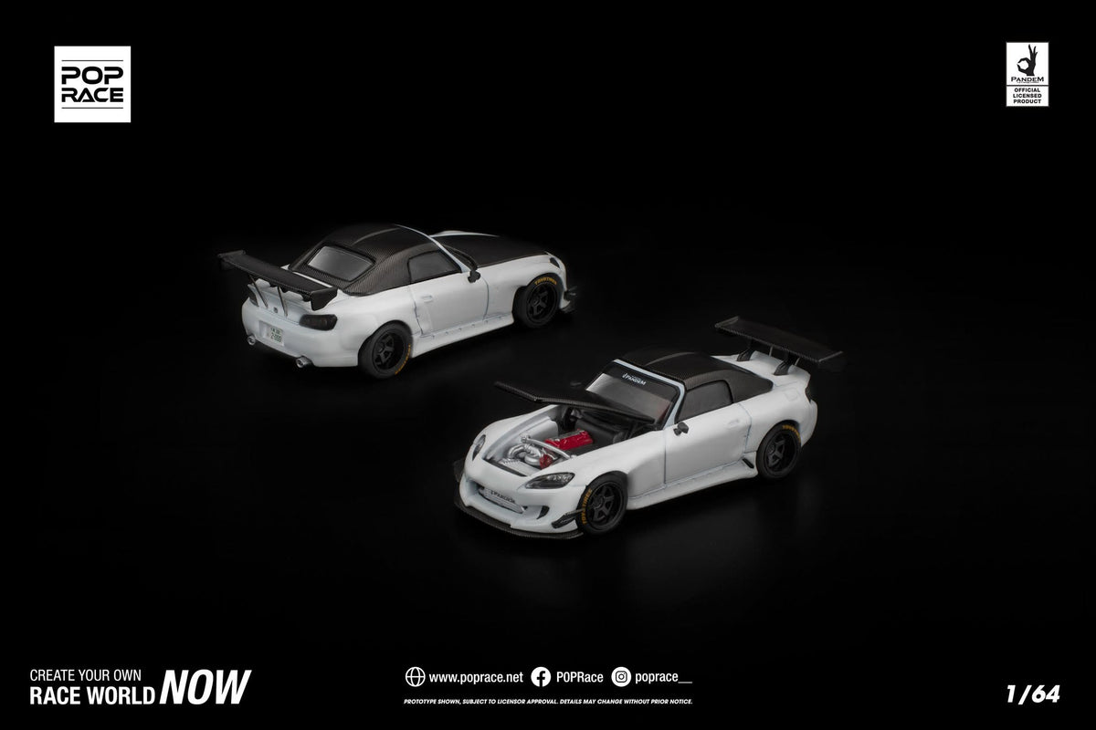 Pop Race PANDEM S2000 HARDTOP WHITE PR640389 1/64 Diecast
