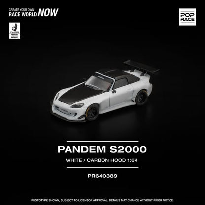 Pop Race PANDEM S2000 HARDTOP WHITE PR640389 1/64 Diecast