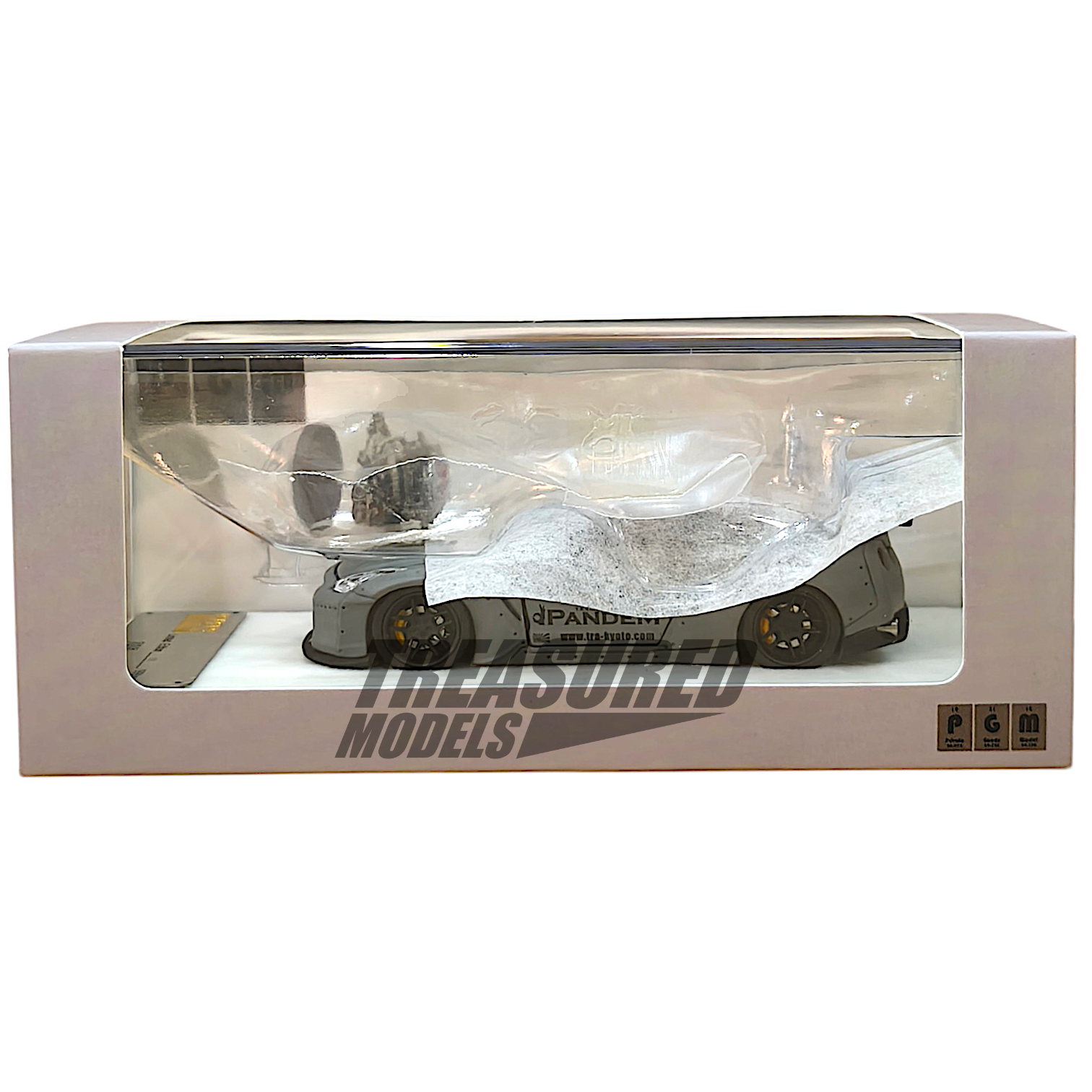 PGM Nissan GT-R R35 Pandem Rocket Bunny Combet Gray Ordinary Version PGM-640703 1/64 Diecast