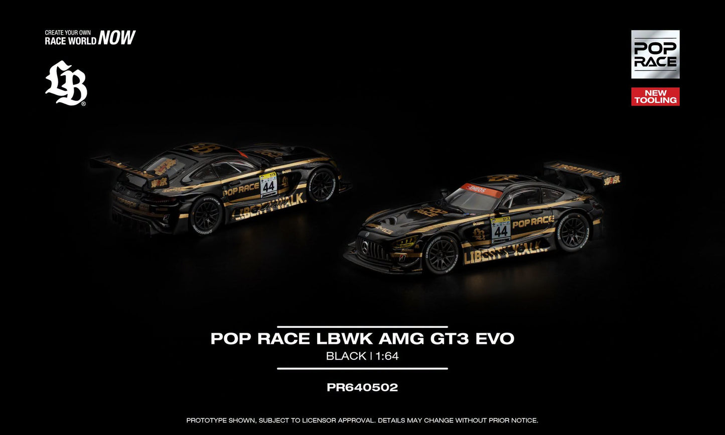 [Pre-Order] Pop Race POP RACE LBWK AMG GT3 EVO - BLACK PR640502 1/64 Diecast