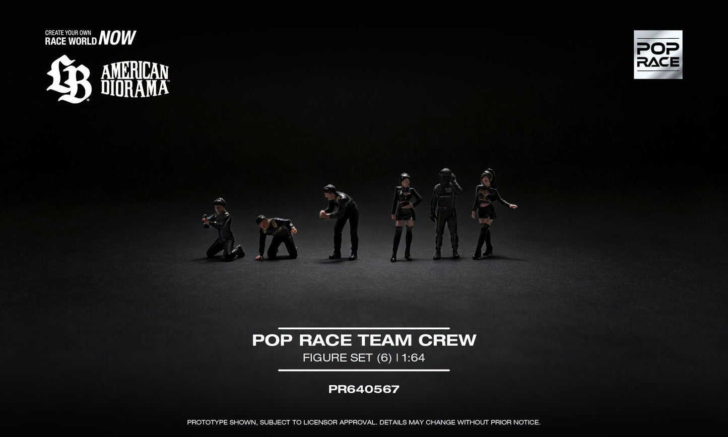 [Pre-Order] Pop Race POP RACE TEAM CREW (6 Figures) PR640567 1/64 Diecast