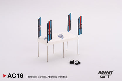 Mini GT Paddock Service Tent Set - Martini Racing MGTAC16 1/64 Diecast