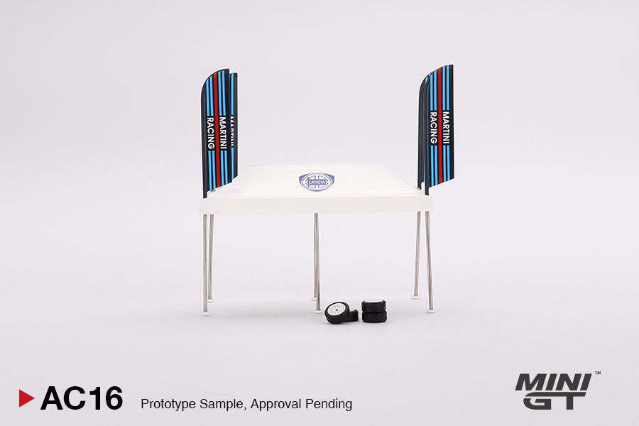 Mini GT Paddock Service Tent Set - Martini Racing MGTAC16 1/64 Diecast