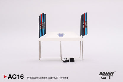 Mini GT Paddock Service Tent Set - Martini Racing MGTAC16 1/64 Diecast