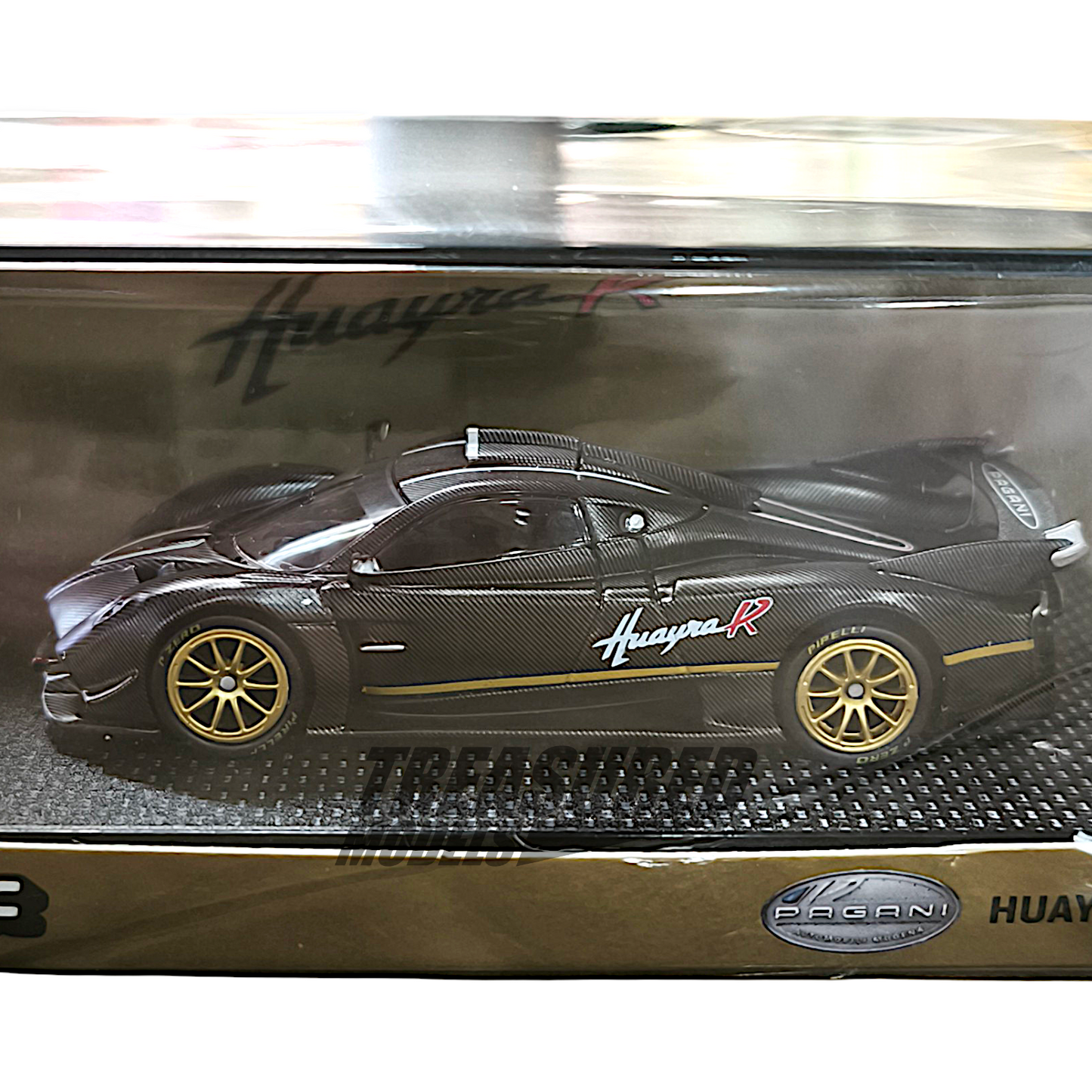 Tarmac Works Pagani Huayra R Matt Black Carbon Fiber T64G-TL035-MBCF 1/64 Diecast