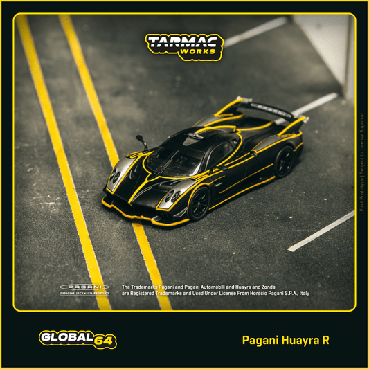 Tarmac Works Pagani Huayra R Matt Black Silver T64G-TL035-MBS 1/64 Diecast