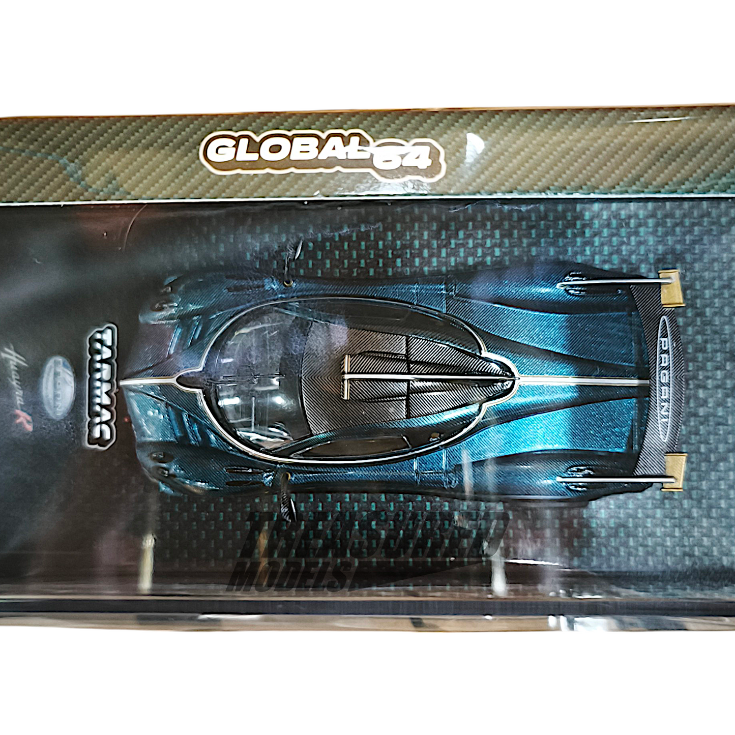 Tarmac Works Pagani Huayra R Turquoise Carbon Fiber – USA Special Edition T64G-TL035-TCF 1/64 Diecast