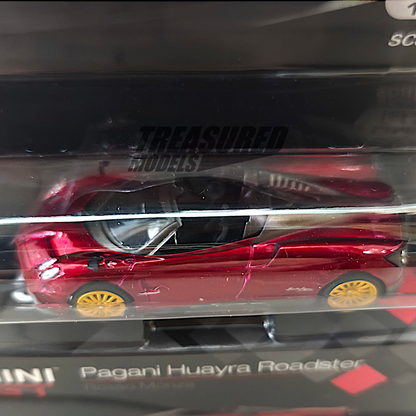Mini GT Pagani Huayra Roadster Rosso Monza Blister Packaging MGT00050 1/64 Diecast