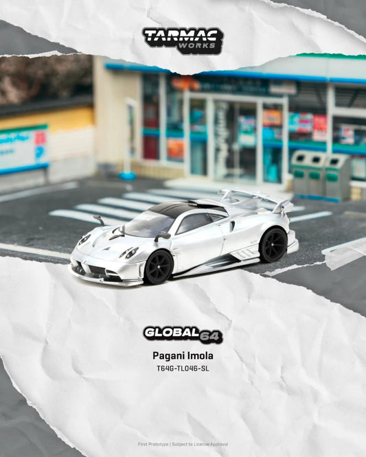 Tarmac Works Pagani Imola Matt Silver T64G-TL046-SL 1/64 Diecast