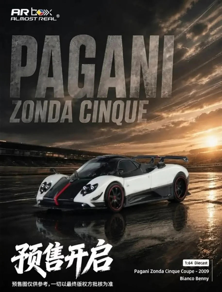 [Pre-Order] Almost Real AR Box Pagani Zonda Cinque Coupe 2009 Bianco Benny 77 650601001 1/64 Diecast