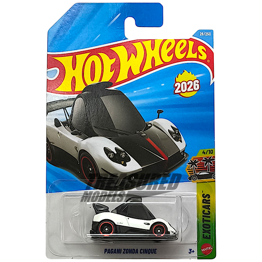 Hot Wheels Pagani Zonda Cinque (Tooned) Bianco Benny 2026 Main Line Exoticars 1/64 Diecast