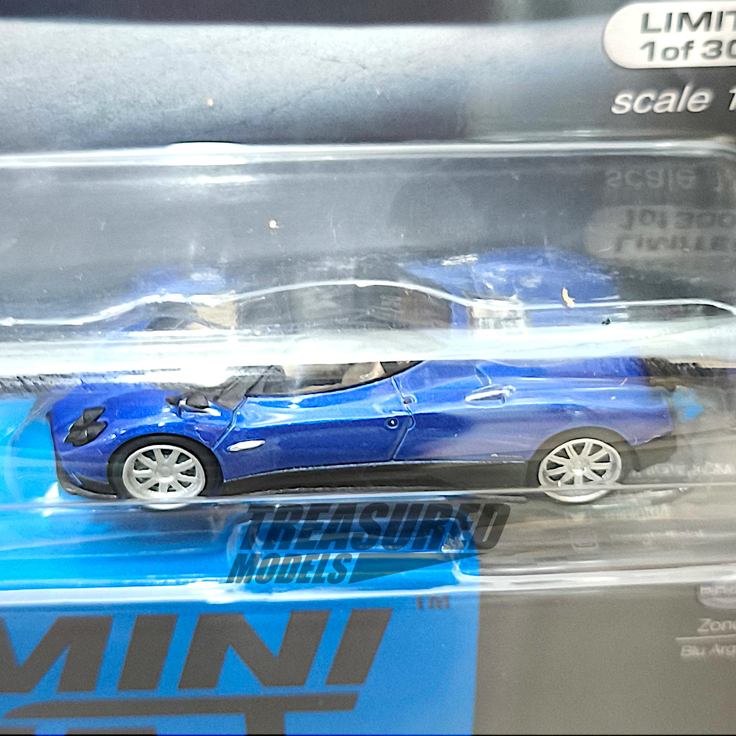 Mini GT Pagani Zonda F Blu Argentina Blister Packaging MGT00408 1
