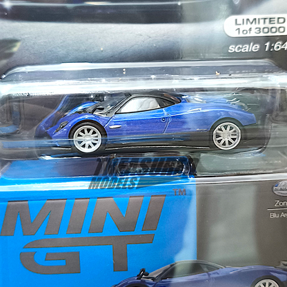 Mini GT Pagani Zonda F Blu Argentina Blister Packaging MGT00408 1