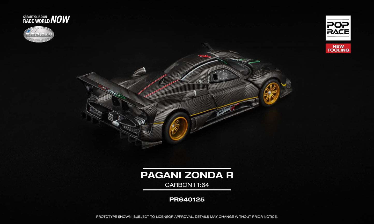 *Pre-Order* Pop Race Pagani Zonda R Carbon PR640125 1/64 Diecast
