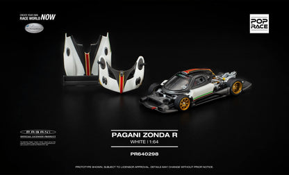 [Pre-Order] Pop Race Pagani Zonda R White PR640298 1/64 Diecast