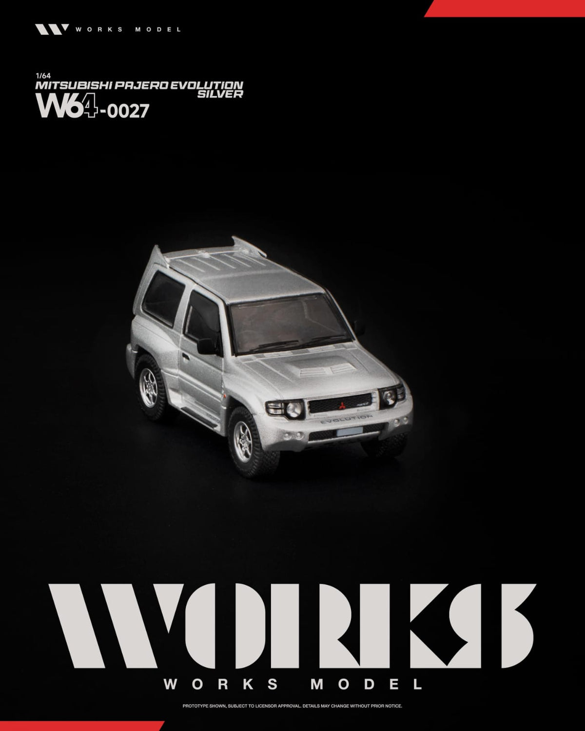 [Pre-Order] Works Model Pajero Evolution Silver W640027 1/64 Diecast