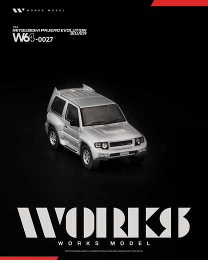 [Pre-Order] Works Model Pajero Evolution Silver W640027 1/64 Diecast