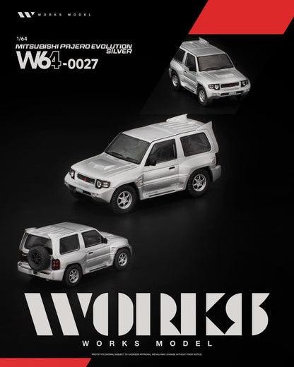 [Pre-Order] Works Model Pajero Evolution Silver W640027 1/64 Diecast