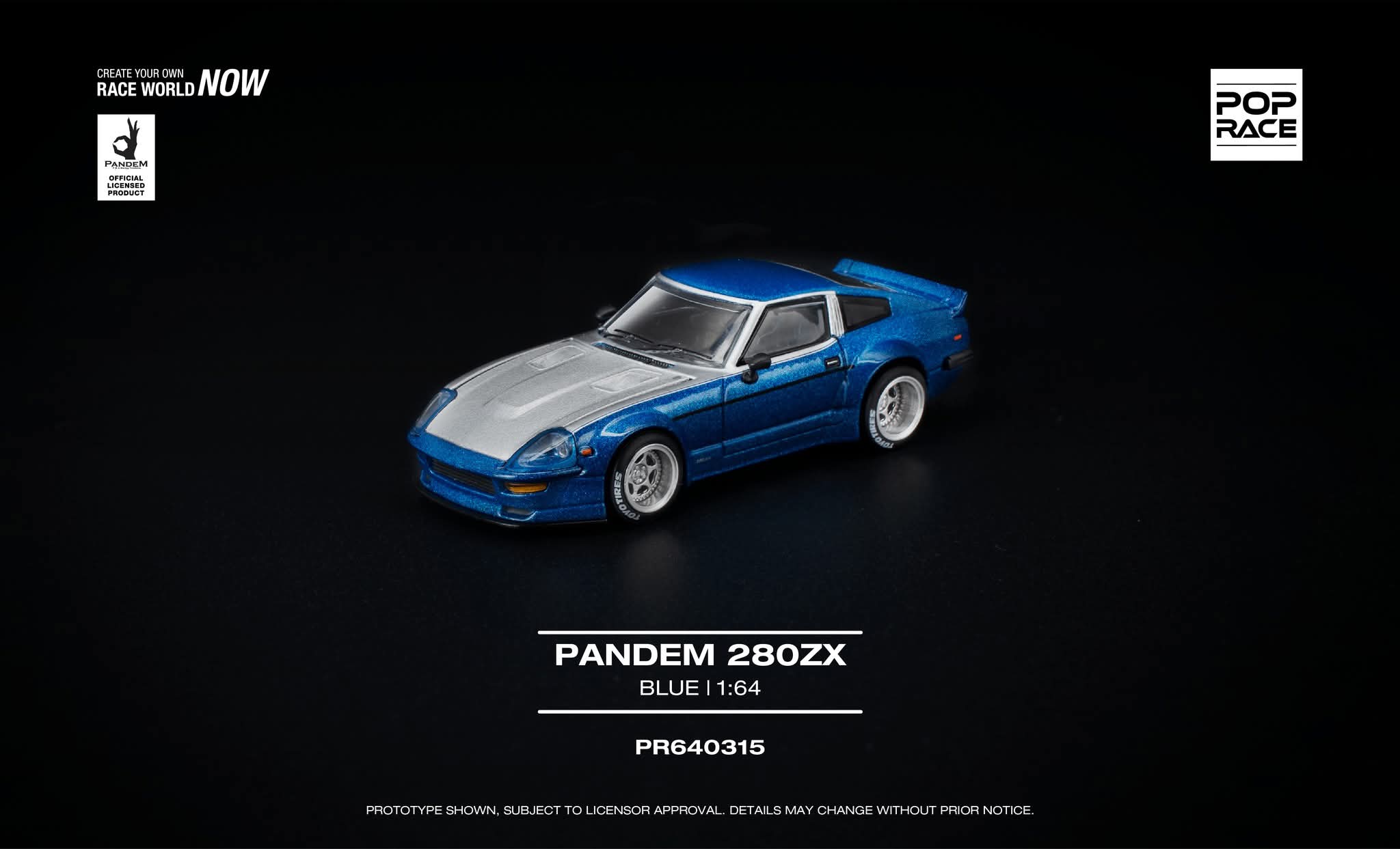 Pre-Order] Pop Race Pandem 280ZX Blue PR640315 1/64 Diecast